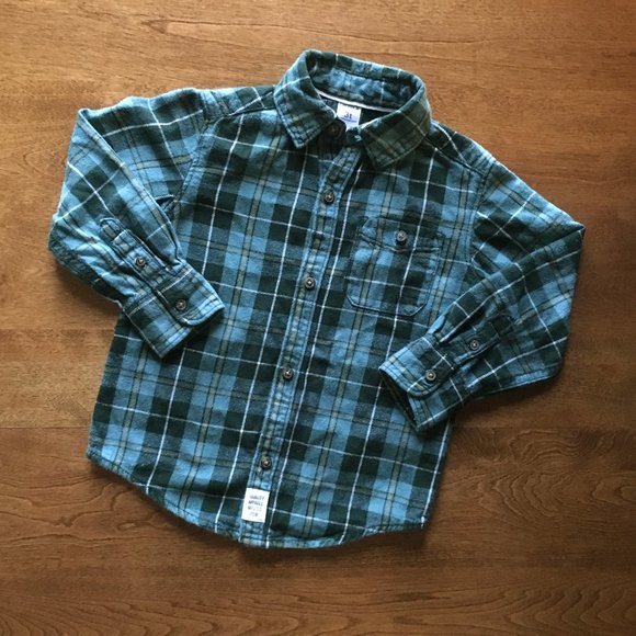 Carter's Other - Carter's teal plaid flannel 3T